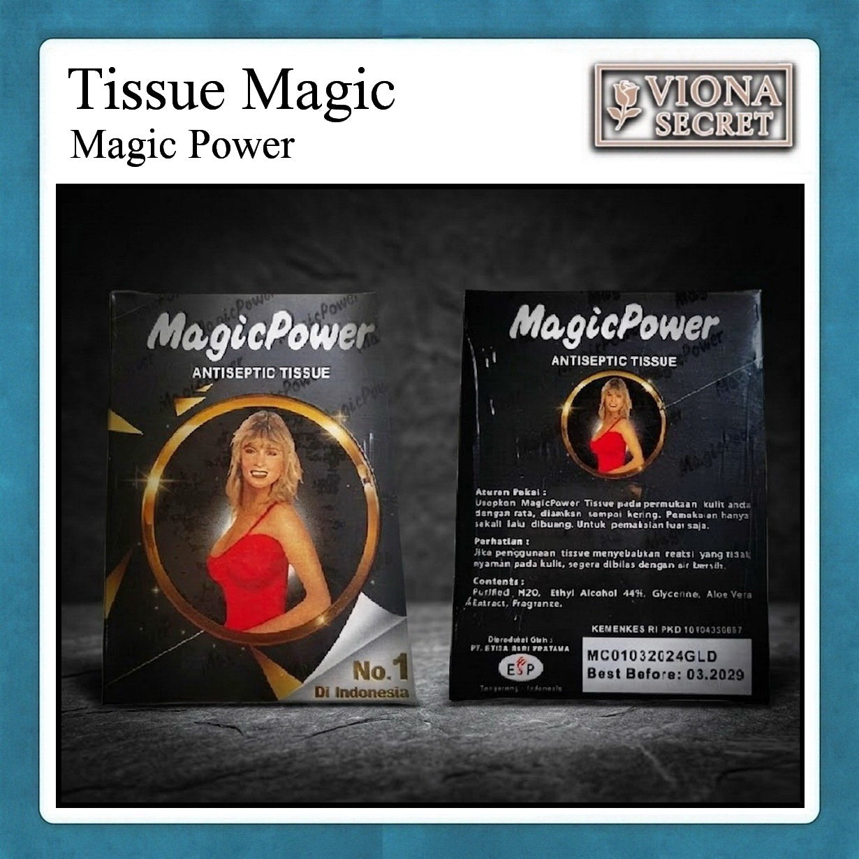 Viona Magic Power Antiseptic Tissue - Tisu Penunda Ejakulasi Dini Pria (Original No. 1 di Indonesia)