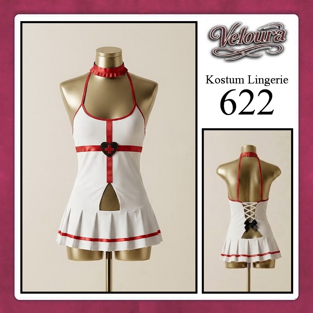 Veloura Sexy Lingerie Pakaian Cosplay Kostum Tema Doctor - 622