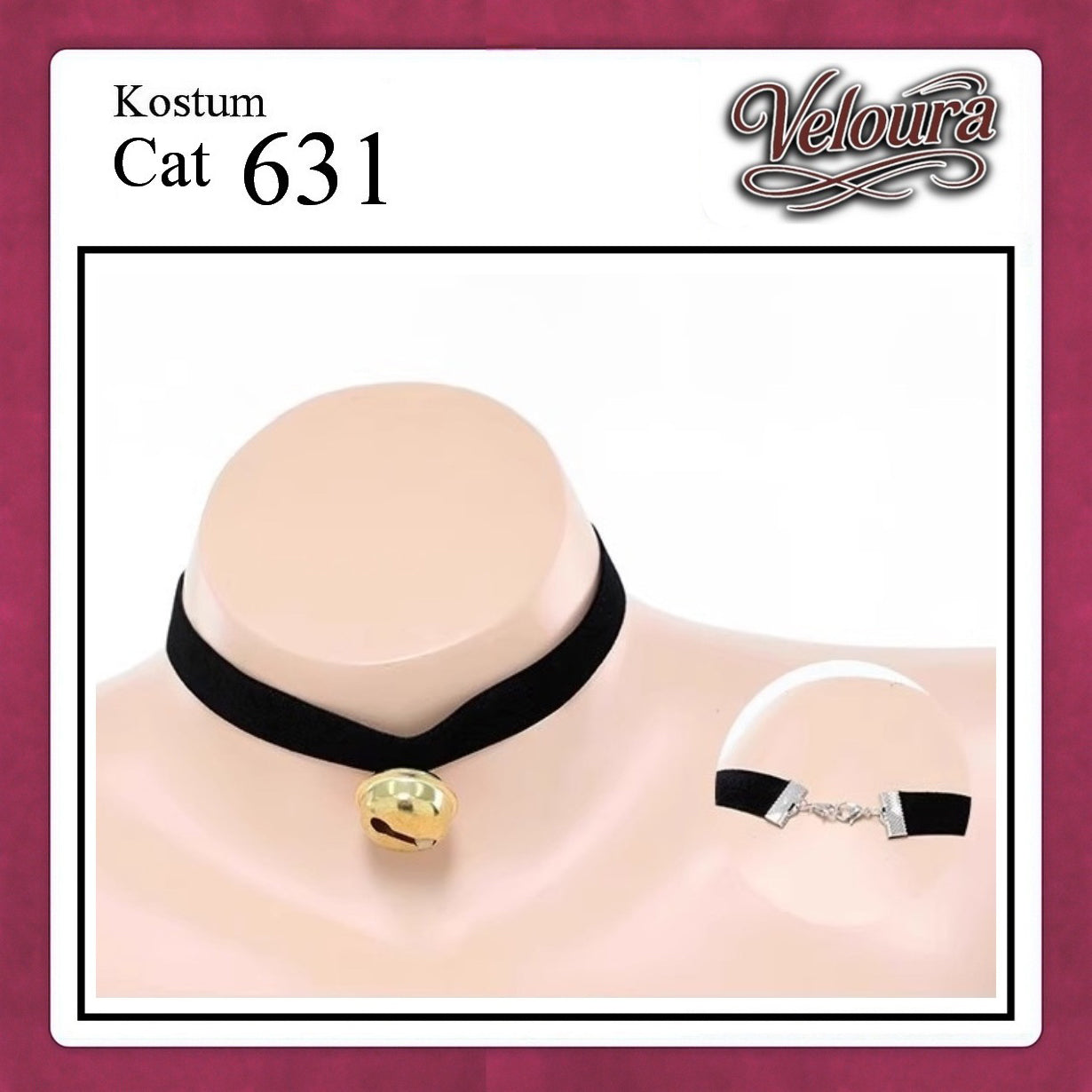 Veloura Pakaian Wanita Sexy Lingerie Bra dan G string Set - Tema Kucing Cosplay Cat Black White 631