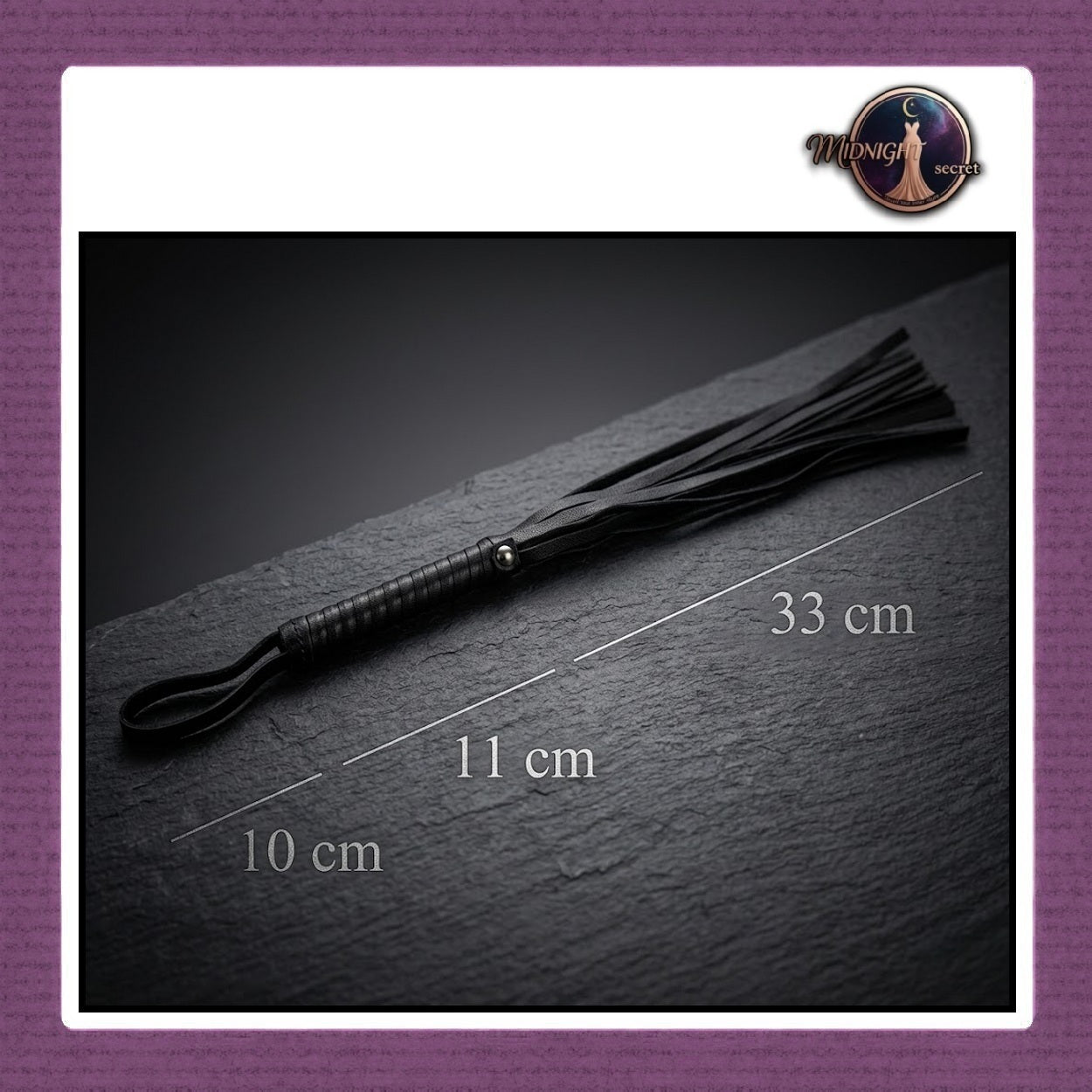 Midnight Whip Short - Cambuk BDSM 44 cm