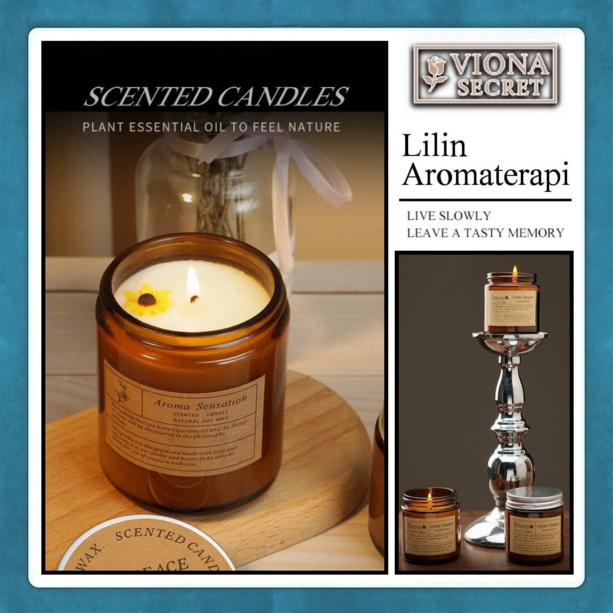 Lilin Aromaterapi Scented Candle Romantis , Wax 100gr / Pewangi Ruangan Aroma Relaksasi