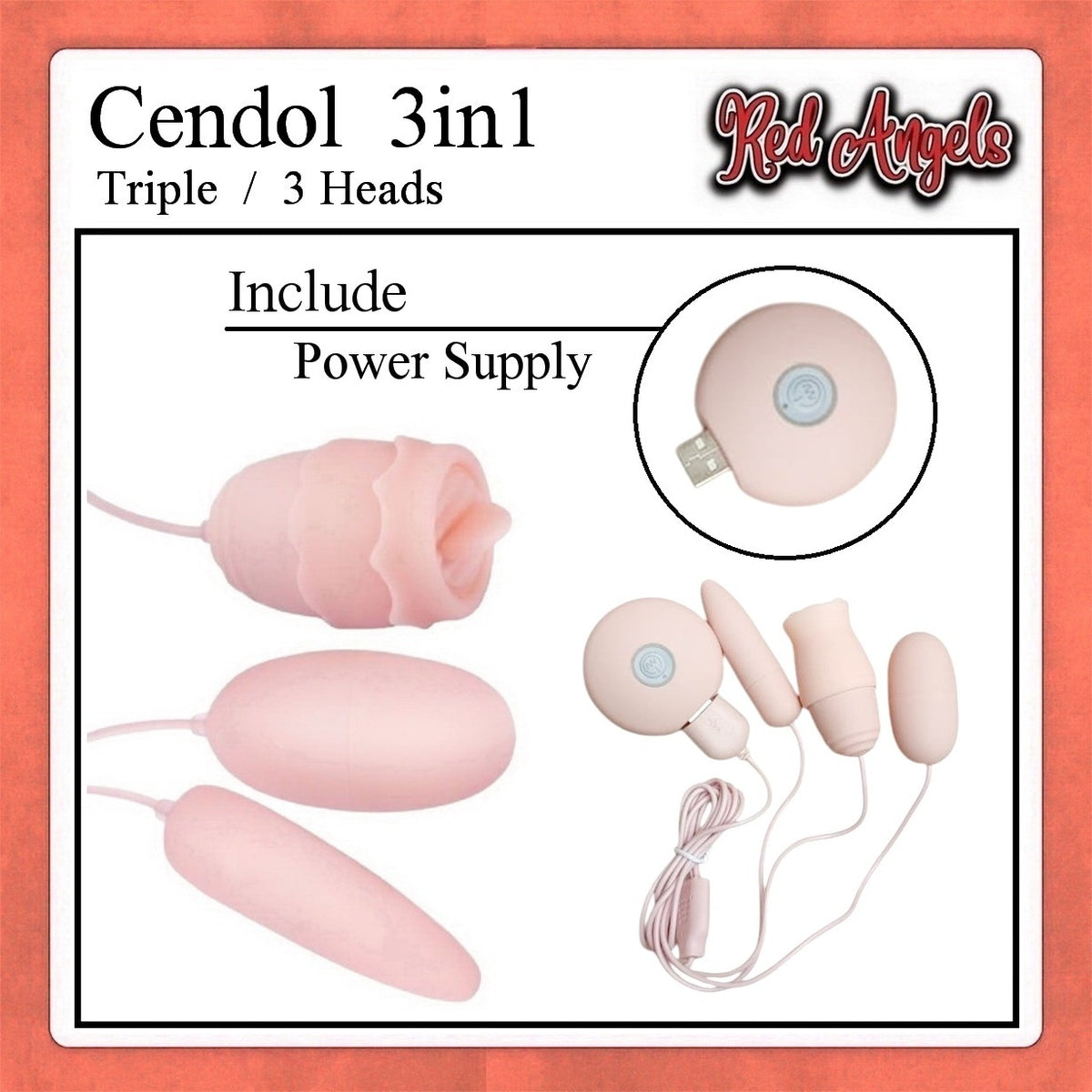 Red Angels Vibrator Cendol 3 in 1 With PSU Charger