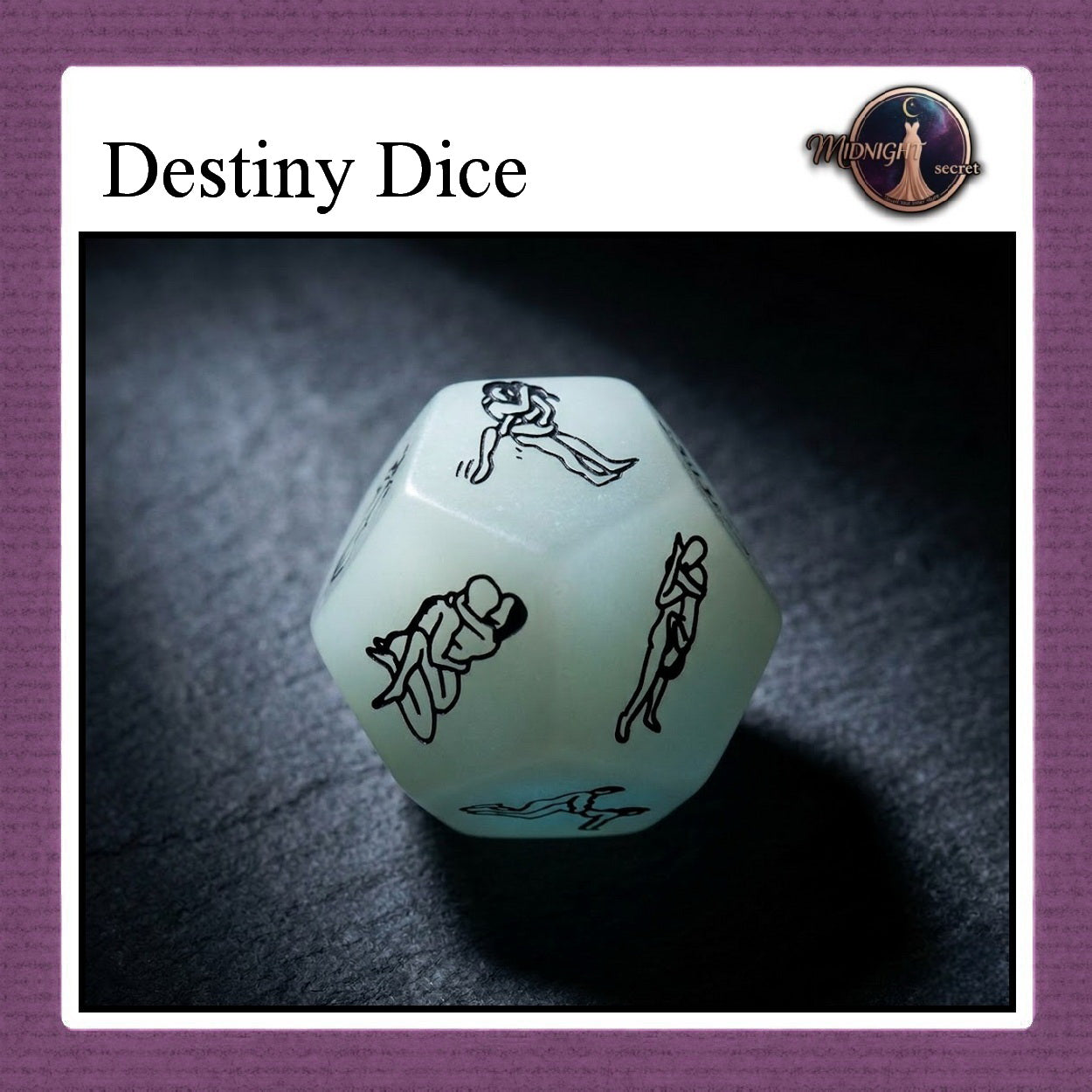 Midnight Destiny Dice - Dadu Sensual 12 Pose Glow in the Dark