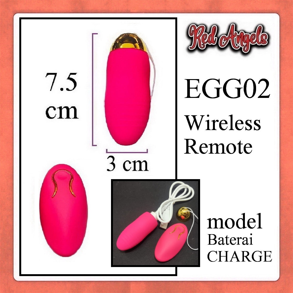 Red Angels Vibrator EGG Wireless Remote Charger