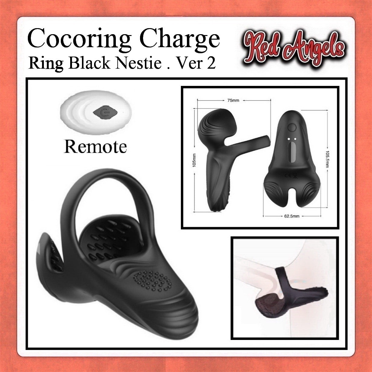 Red Angels Vibrator Nestie Cock Ring Charge Ver 2