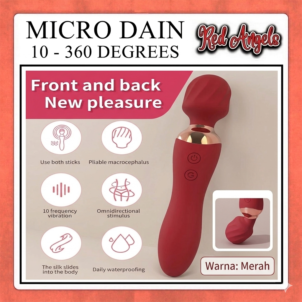 Red Angels Vibrator Alat Getar Micro Dain 10 - 360 Degrees