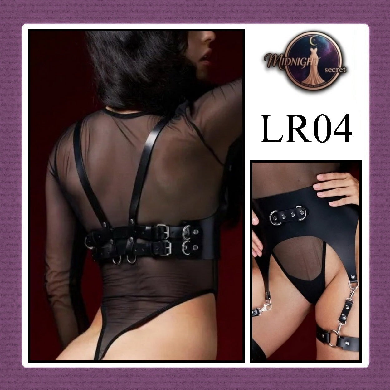 Midnight Body Sexy Harness LR04 - Lingerie Fashion Gothic Streetwear PU Leather