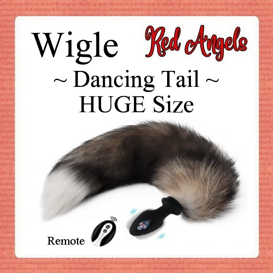 Red Angels Vibrator Anal Plug Dancing Tail Huge Size Wigle Remote