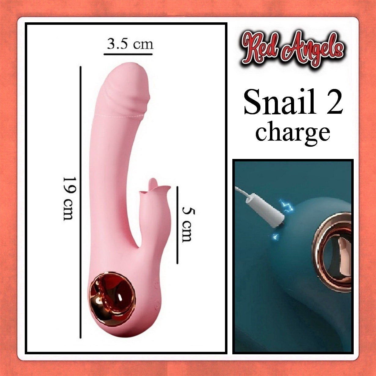 Red Angels Vibrator Lilo Snail 2 Lick Charge