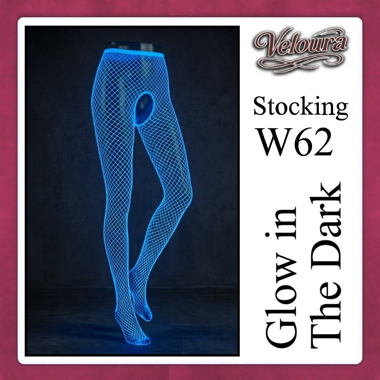 Veloura Stocking Sexy Tinggi Glow in the Dark Lingerie - GITD W60