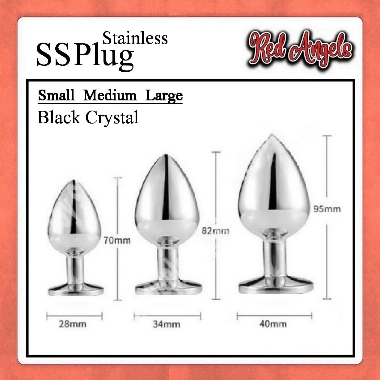 Red Angels Plug Anal Stainless Steell Ukuran M S L