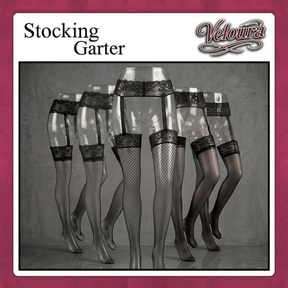Veloura Stocking Suspender Tights Premium Body Stoking Garter - STG 8834