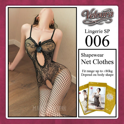 Veloura Bodysuit Spandek Sexy Lingerie Baju Shapewear Net Clothes - SP 006