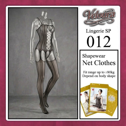 Veloura Bodysuit Spandek Sexy Lingerie Baju Shapewear Net Clothes - SP 012