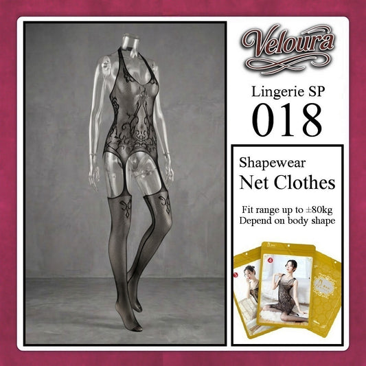 Veloura Bodysuit Spandek Sexy Lingerie Baju Shapewear Net Clothes - SP 018