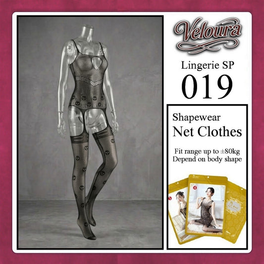 Veloura Bodysuit Spandek Sexy Lingerie Baju Shapewear Net Clothes - SP 019