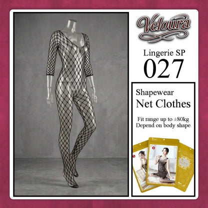 Veloura Bodysuit Spandek Sexy Lingerie Baju Shapewear Net Clothes - SP 027