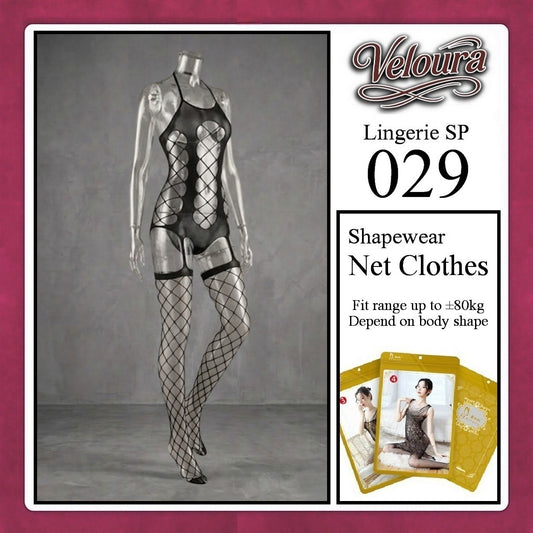 Veloura Bodysuit Spandek Sexy Lingerie Baju Shapewear Net Clothes - SP 029