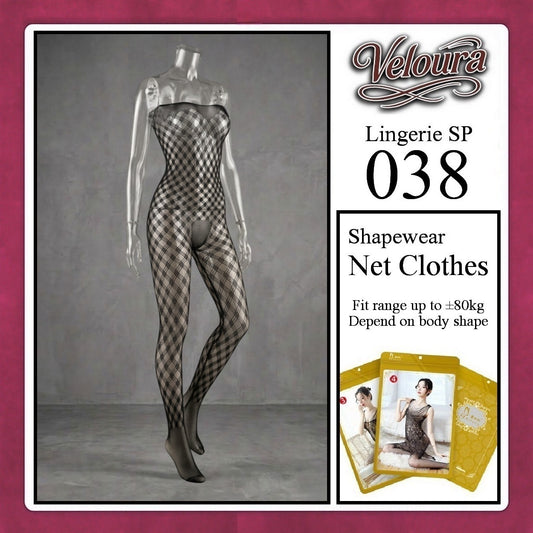 Veloura Bodysuit Spandek Sexy Lingerie Baju Shapewear Net Clothes - SP 038