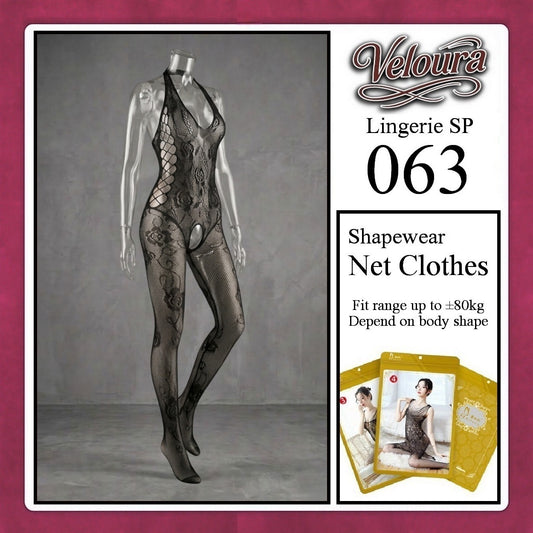 Veloura Bodysuit Spandek Sexy Lingerie Baju Shapewear Net Clothes - SP 063