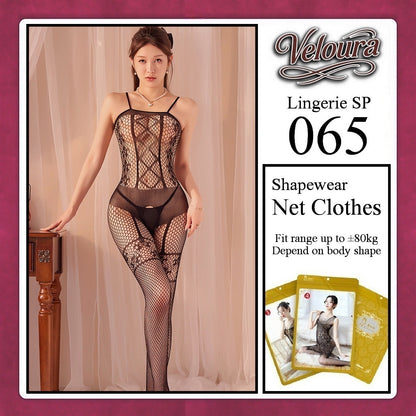 Veloura Bodysuit Spandek Sexy Lingerie Baju Shapewear Net Clothes - SP 065