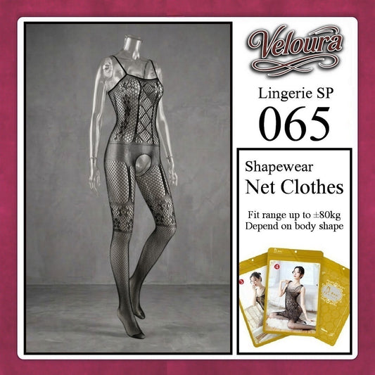 Veloura Bodysuit Spandek Sexy Lingerie Baju Shapewear Net Clothes - SP 065