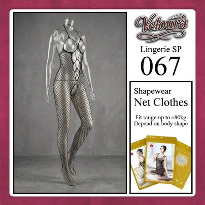 Veloura Bodysuit Spandek Sexy Lingerie Baju Shapewear Net Clothes - SP 067