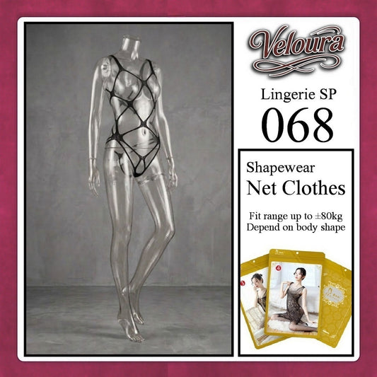 Veloura Bodysuit Spandek Sexy Lingerie Baju Shapewear Net Clothes - SP 068