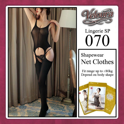 Veloura Bodysuit Spandek Sexy Lingerie Baju Shapewear Net Clothes - SP 070