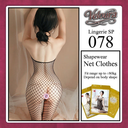 Veloura Bodysuit Spandek Sexy Lingerie Baju Shapewear Net Clothes - SP 078