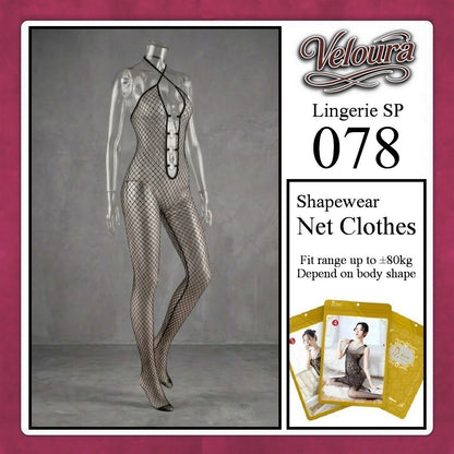 Veloura Bodysuit Spandek Sexy Lingerie Baju Shapewear Net Clothes - SP 078