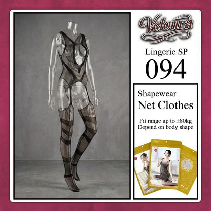 Veloura Bodysuit Spandek Sexy Lingerie Baju Shapewear Net Clothes - SP 094