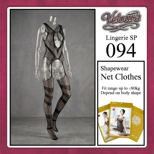 Veloura Bodysuit Spandek Sexy Lingerie Baju Shapewear Net Clothes - SP 094