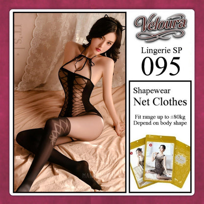 Veloura Bodysuit Spandek Sexy Lingerie Baju Shapewear Net Clothes - SP 095