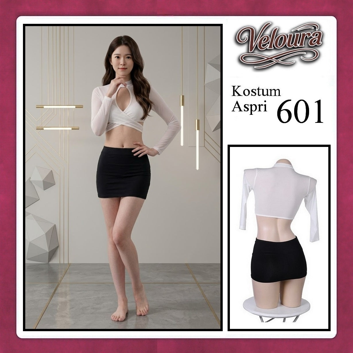 Veloura Pakaian Sexy Lingerie Wanita dan Cosplay Seksi Asisten Pribadi 601
