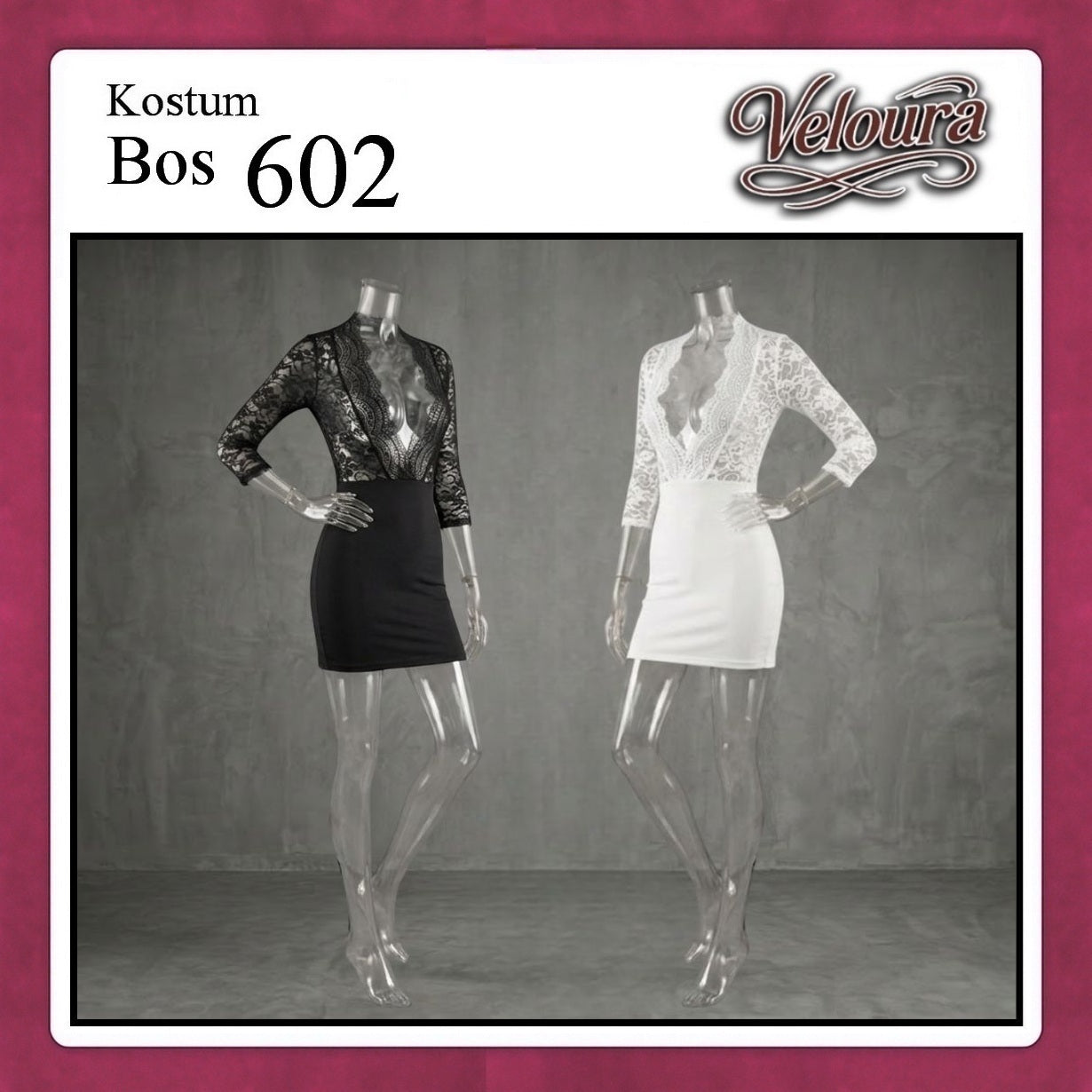 Veloura Boss Lady Cosplay Set - Lingerie Kostum Atasan Crop & Rok Mini Seksi 602