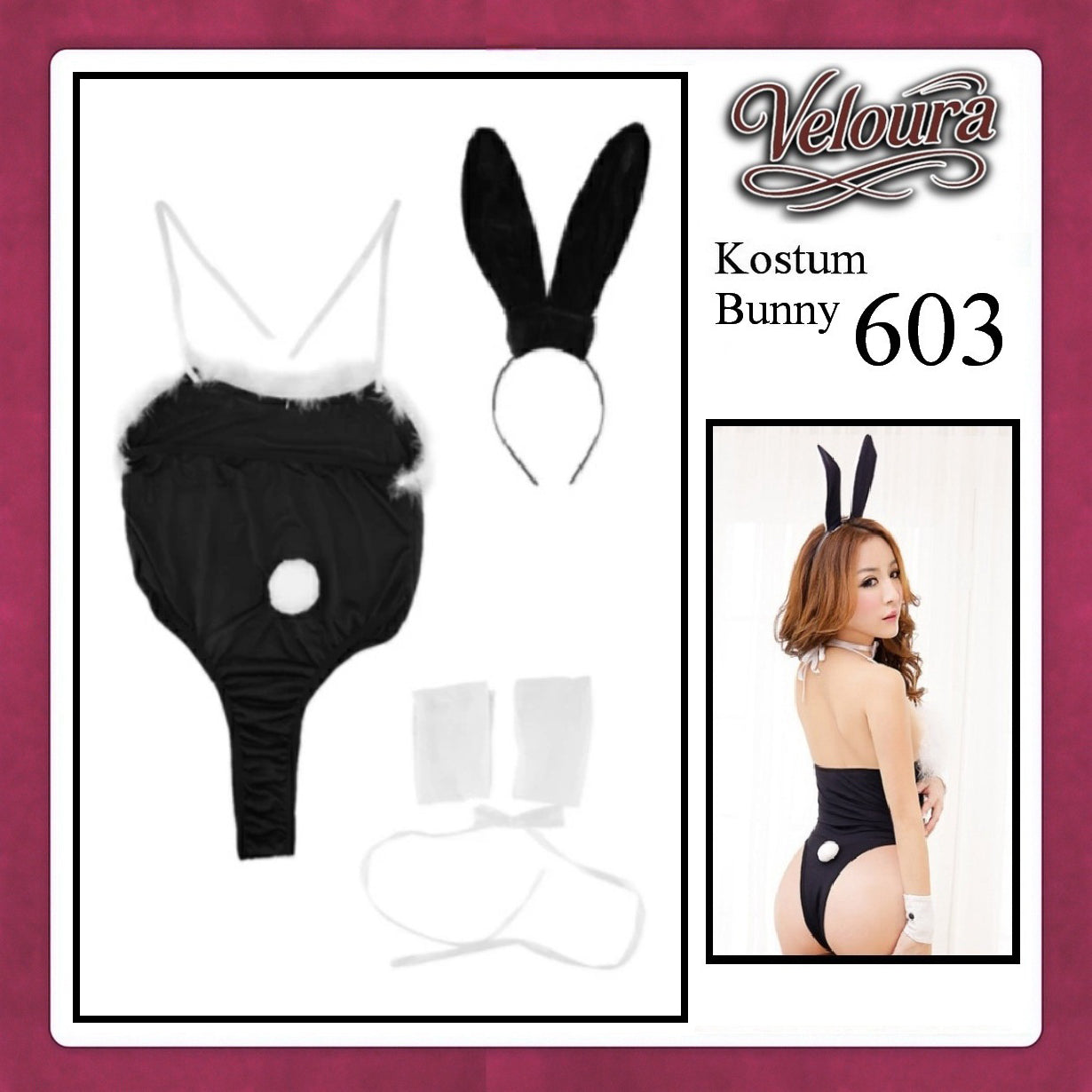 Veloura Rabbit Cosplay Set - Lingerie Kostum Kelinci Seksi Playful Bunny Girl 603
