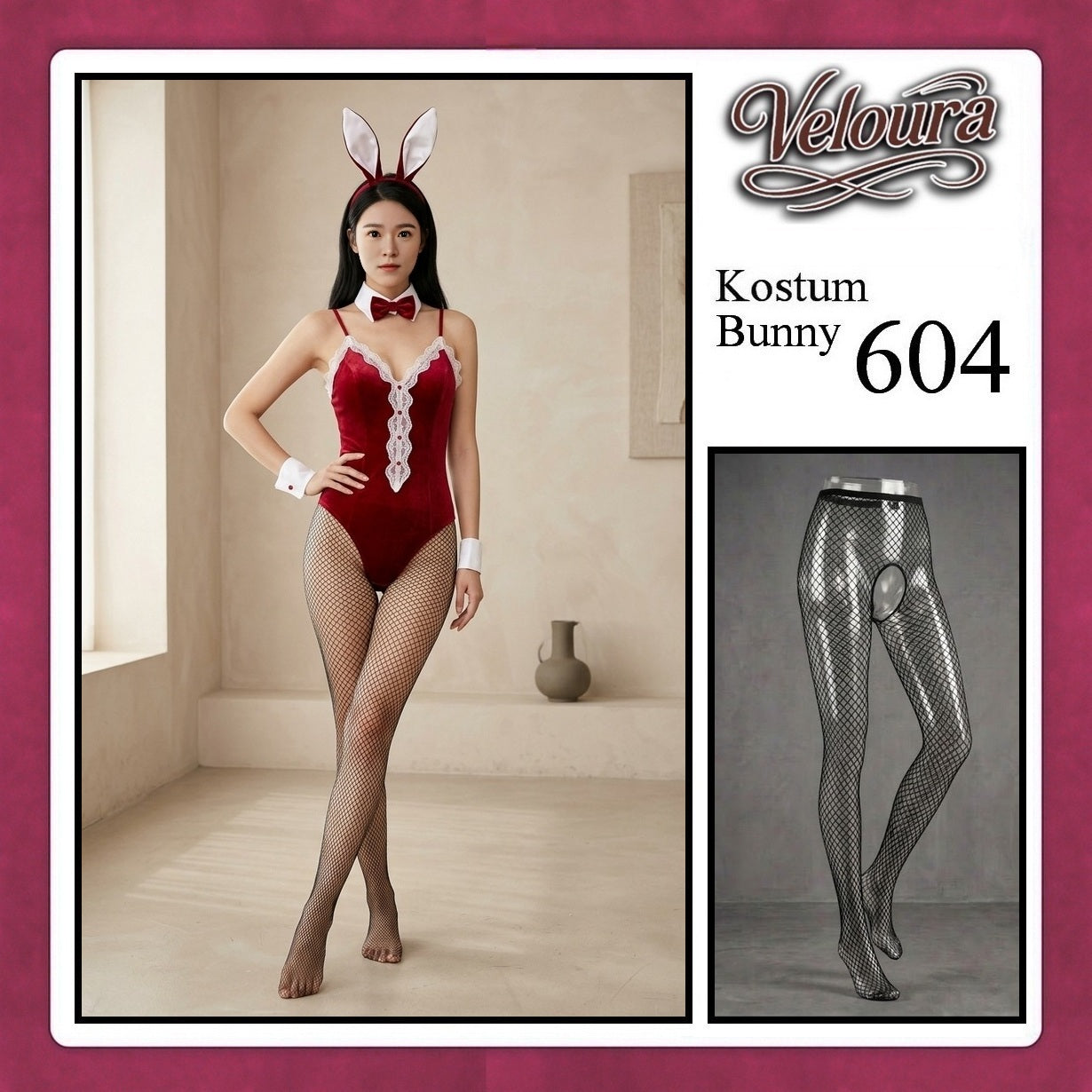 Veloura Nurse Cosplay Set - Lingerie Kostum Suster Perawat Seksi Playful Medical 604