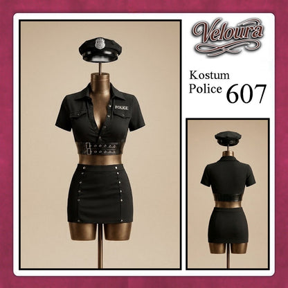 Veloura Police Cosplay Set - Lingerie Kostum Polisi Wanita Seksi Officer Bad Girl 607