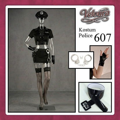 Veloura Police Cosplay Set - Lingerie Kostum Polisi Wanita Seksi Officer Bad Girl 607