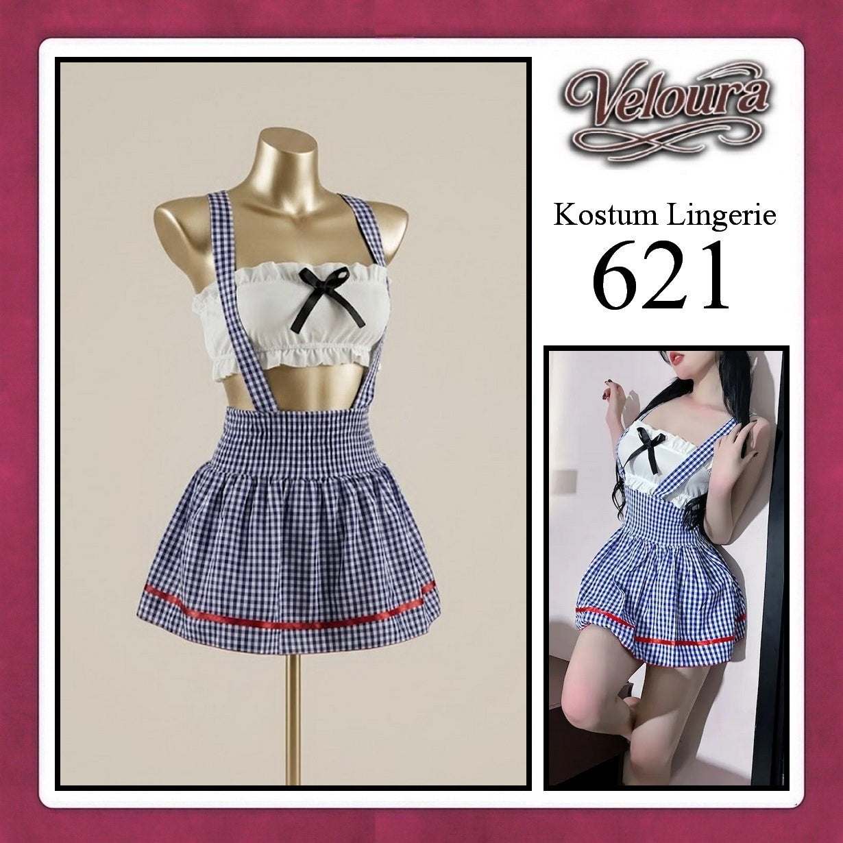 Veloura Sexy Lingerie Pakaian Cosplay Kostum Tema - 621