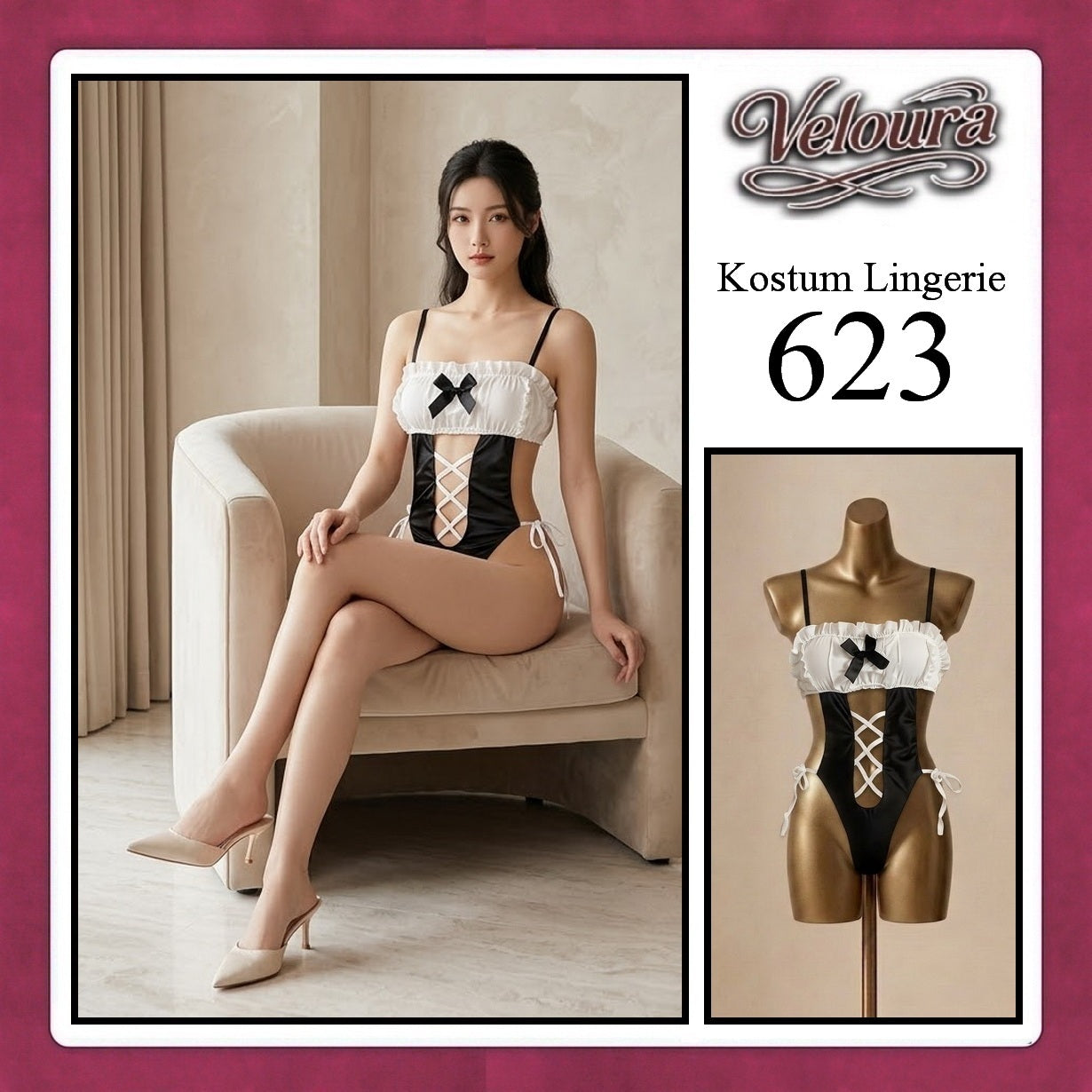 Veloura Sexy Lingerie Pakaian Cosplay Kostum Tema - 623