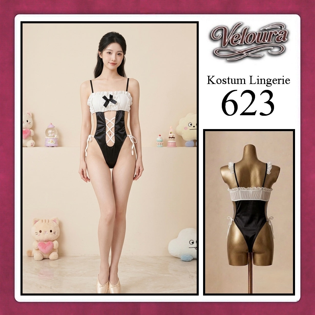 Veloura Sexy Lingerie Pakaian Cosplay Kostum Tema - 623
