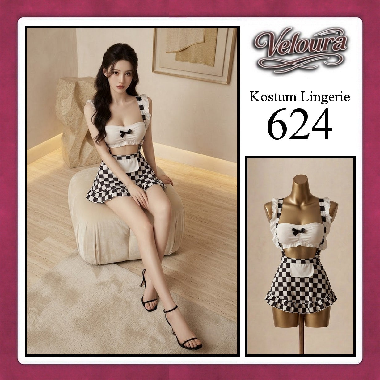 Veloura Sexy Lingerie Pakaian Cosplay Kostum Tema - 624