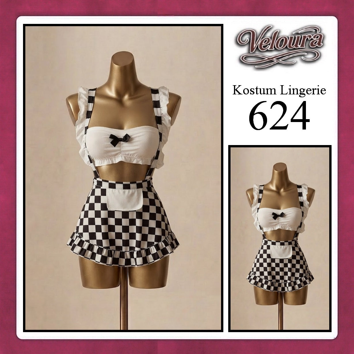 Veloura Sexy Lingerie Pakaian Cosplay Kostum Tema - 624