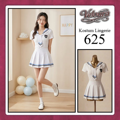 Veloura Sexy Lingerie Pakaian Cosplay Kostum Tema Sekolah - 625