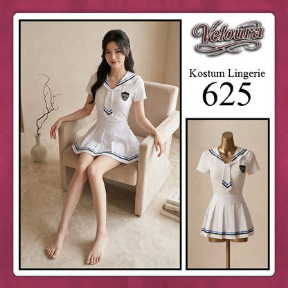Veloura Sexy Lingerie Pakaian Cosplay Kostum Tema Sekolah - 625
