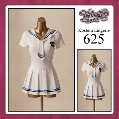 Veloura Sexy Lingerie Pakaian Cosplay Kostum Tema Sekolah - 625