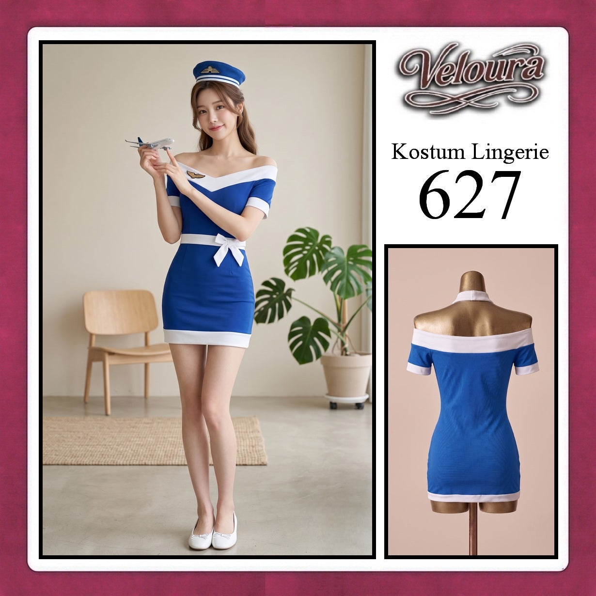 Veloura Sexy Lingerie Pakaian Cosplay Kostum Tema - 627