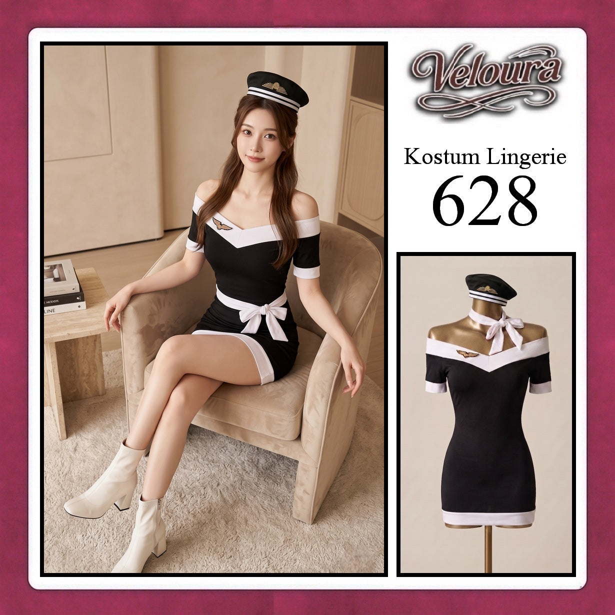 Veloura Sexy Lingerie Pakaian Cosplay Kostum Tema - 627